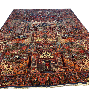 Hand-Knotted Pictorial Persian Kashmar Area Rug - Unique Persepolis Design